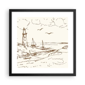 Plakat w czarnej ramie - Zarys wspomnienia lata - 40x40 cm