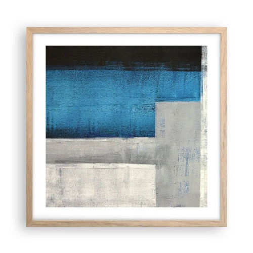 Plakat w ramie jasny dąb - Kompozycja poetycka szarości i błękitu - 50x50 cm