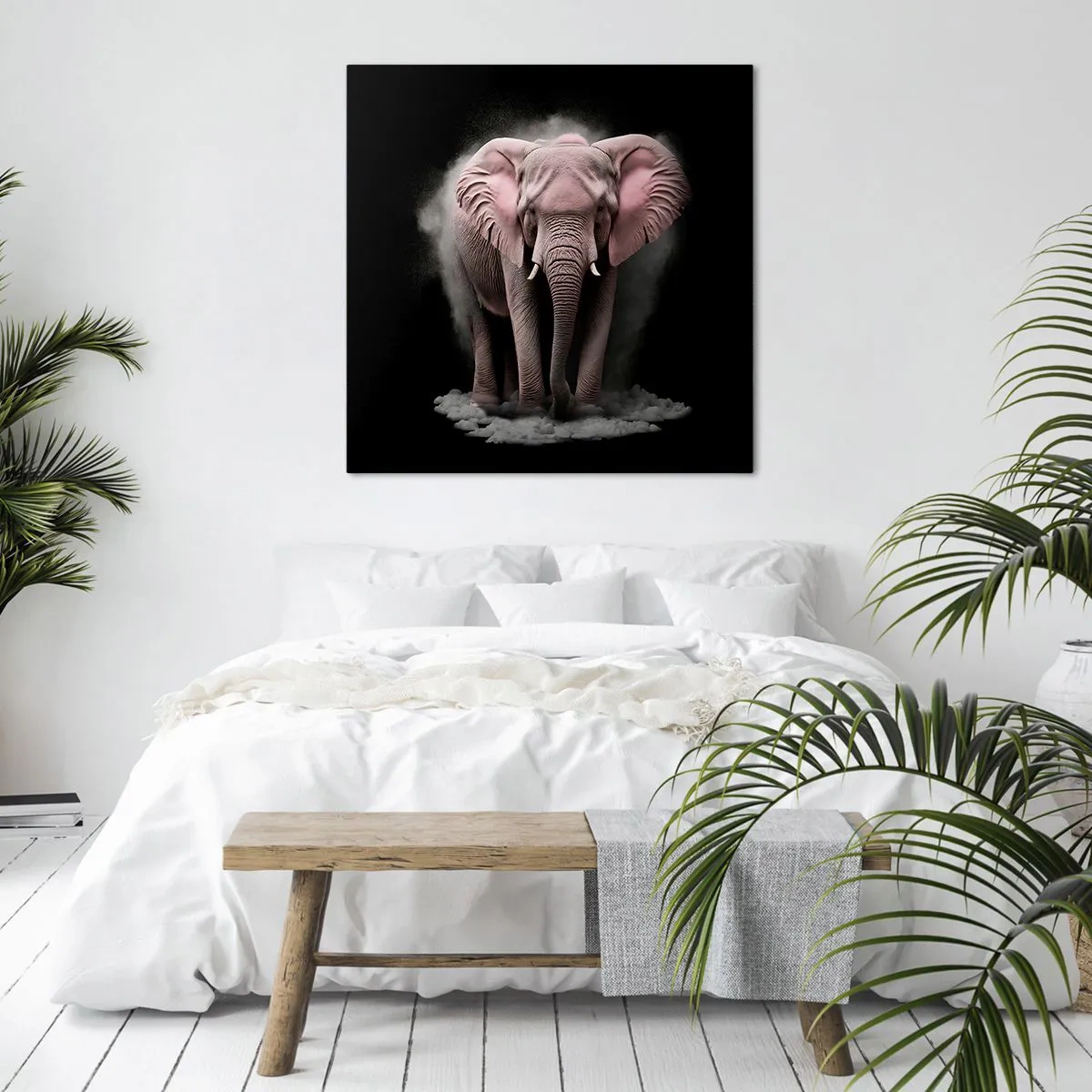 Obraz na płótnie - Nie myśl o różowym słoniu! - 60x60 cm