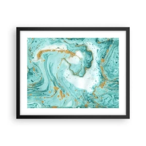 Plakat w czarnej ramie - Pod wielką falą z epoki Edo - 50x40 cm