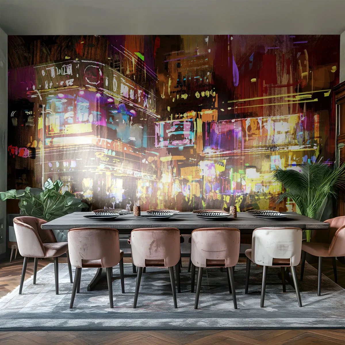 Fototapeta Premium Canvas - W morzu światła - Miasto, Architektura, Nocne Życie - 500x350 cm