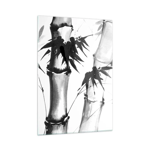 Obraz na szkle - Bambus w tradycyjnym stylu - 50x70cm - Zbliżenie na orient - Nowoczesna dekoracja ścienna do salonu, kuchni i sypialni ARTTOR