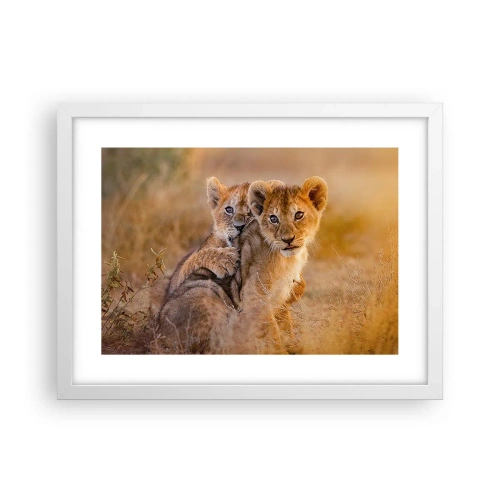 Plakat w białej ramie - Nie przeszkadzać! Bawimy się - 40x30 cm