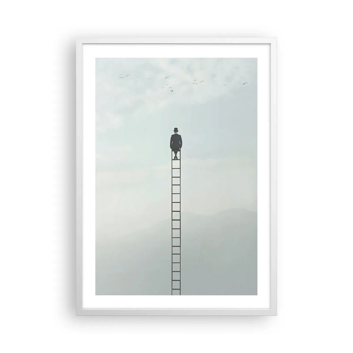 Plakat w białej ramie - Wznieś się ponadto - 50x70 cm