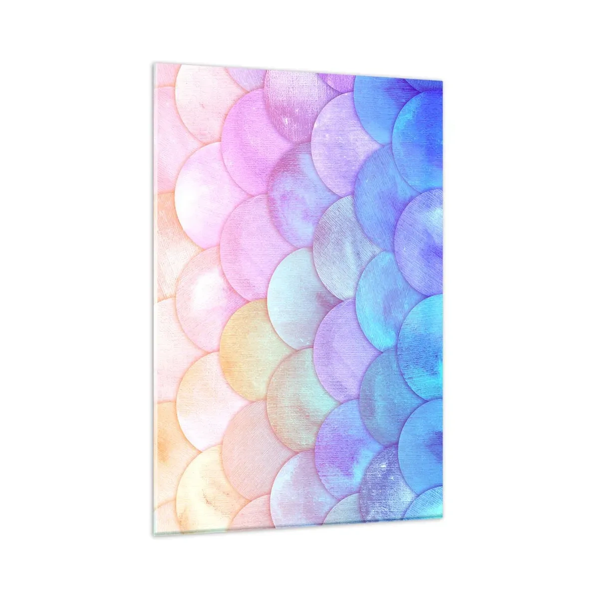 Obraz na szkle - Abstrakcyjne łuski w pastelowych odcieniach - 80x120cm - Perłowa łuska - Nowoczesna dekoracja ścienna do salonu i sypialni ARTTOR