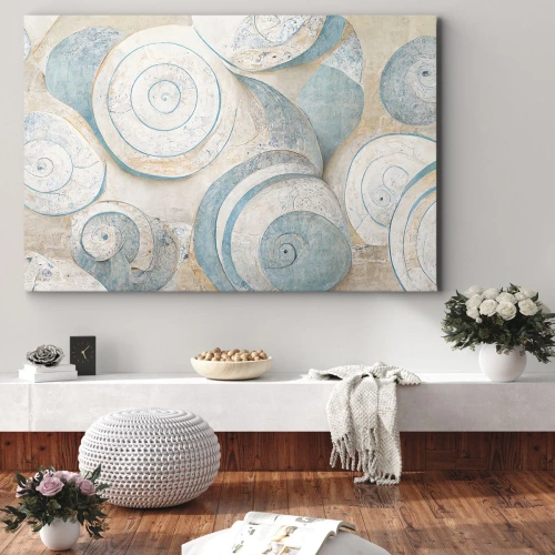 Obraz na płótnie - Co kryje muszla? - Abstrakcyjne muszle w pastelowych odcieniach - 70x50cm