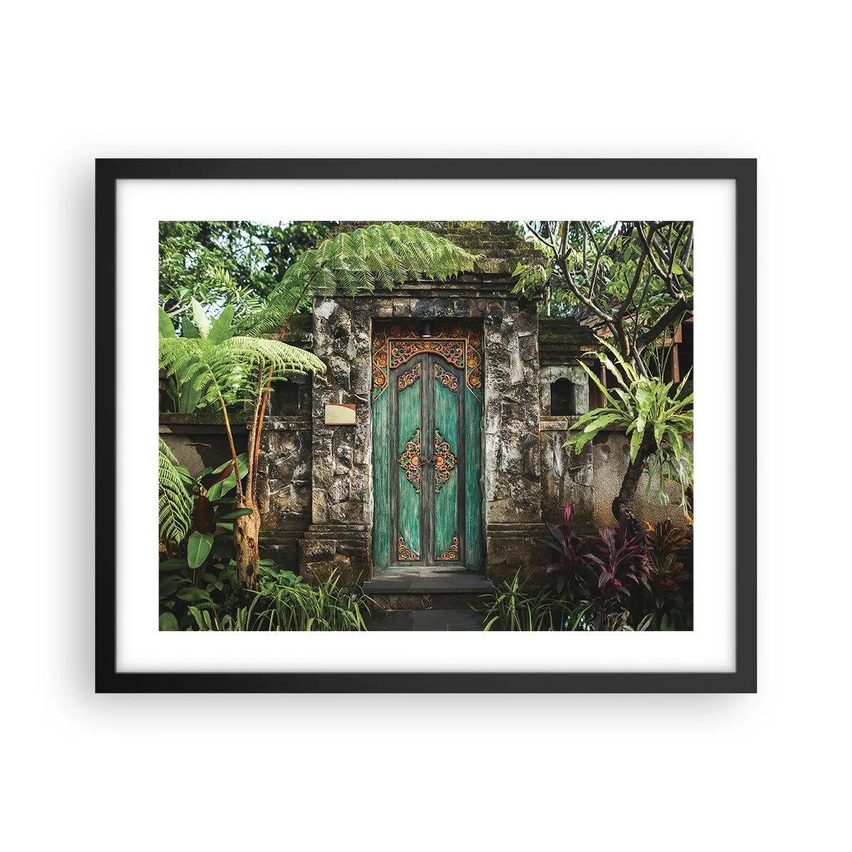 Plakat w czarnej ramie - Drzwi do egzotycznego świata - 50x40 cm