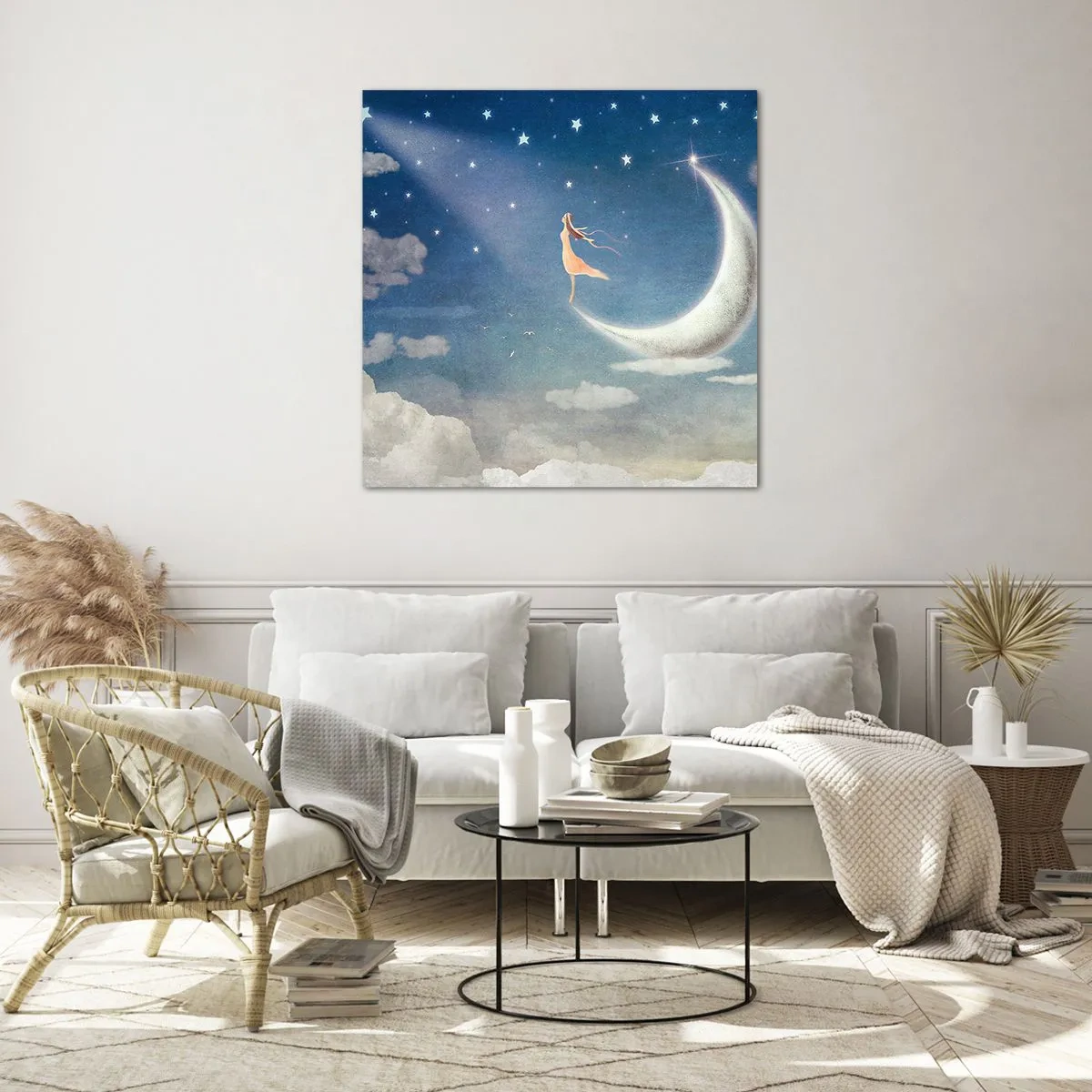 Obraz na szkle - Zalotnica niebieska - 40x40 cm