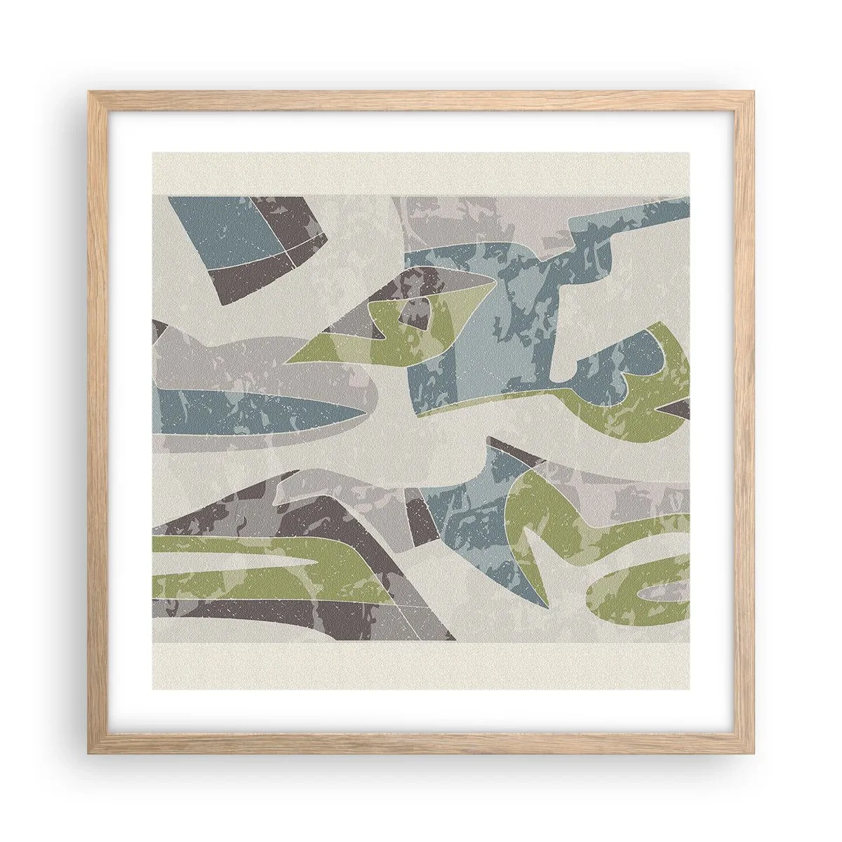 Plakat w ramie jasny dąb - Kompozycja za szybą - 50x50 cm