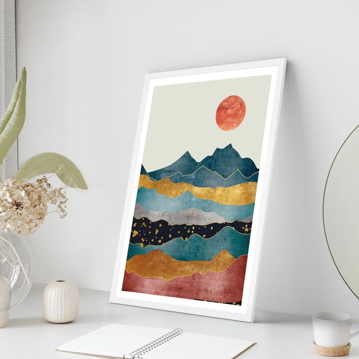 Plakat w białej ramie - Przekrój świata - 61x91 cm