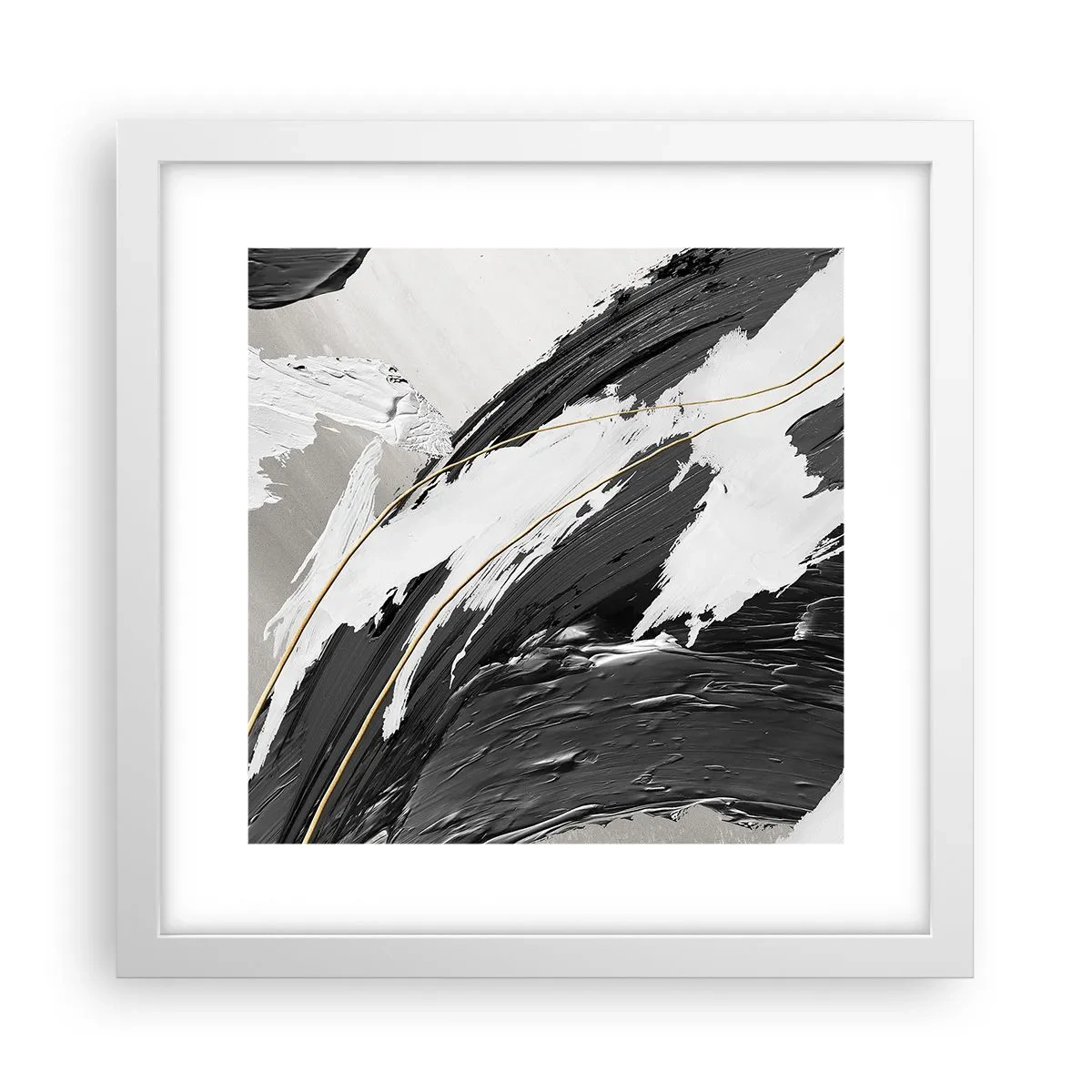 Plakat w białej ramie - Abstrakcja z rozmachem - 30x30 cm