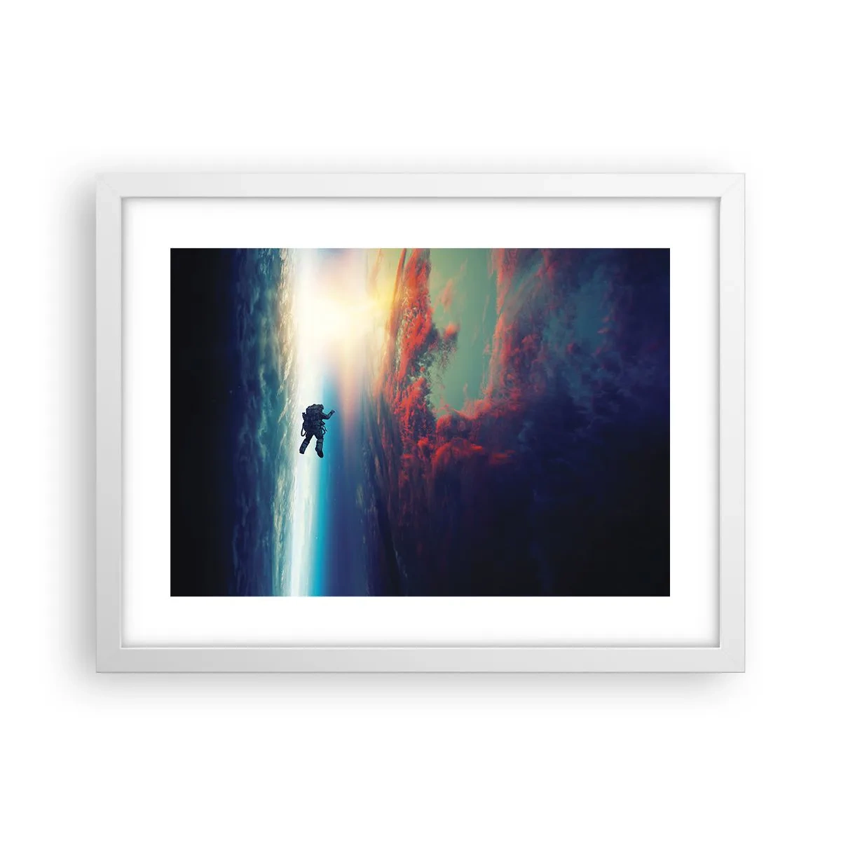 Plakat w białej ramie - Mierzyć się ze wszechświatem - 40x30 cm