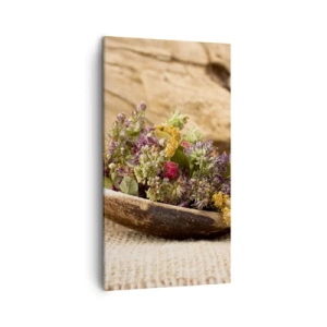 Obraz na płótnie - Kwiecie barwiste i zioła pachnące - 45x80 cm