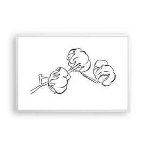 Plakat w białej ramie - Bawełniany puch - 91x61 cm