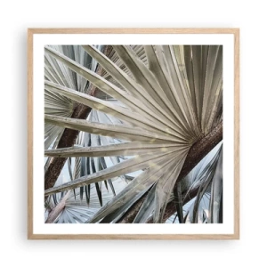 Plakat w ramie jasny dąb - Wachlarze w tropikach - 60x60 cm