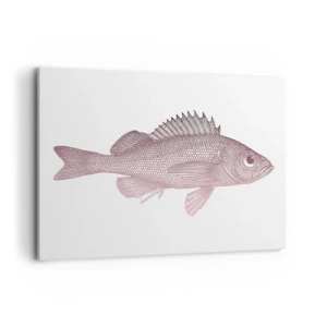 Obraz na płótnie - Szczegółowa ilustracja ryby na białym tle - 100x70cm - Ryba wielkooka - Nowoczesna dekoracja ścienna do salonu, kuchni i sypialni ARTTOR
