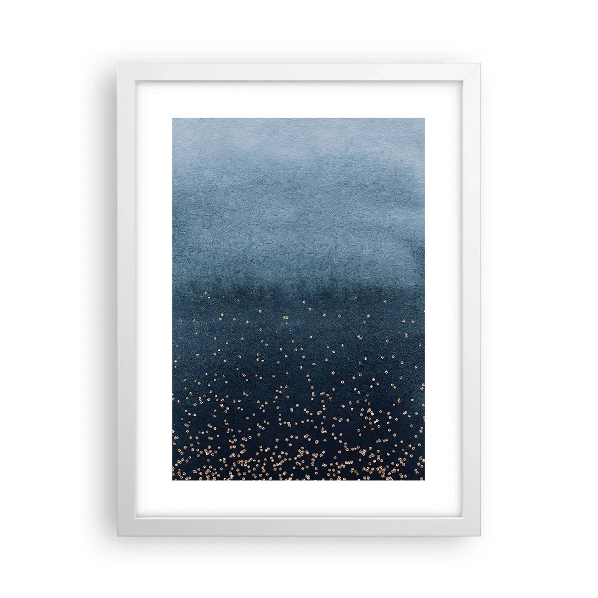 Plakat w białej ramie - Kompozycja – niebieskie fazy - 30x40 cm