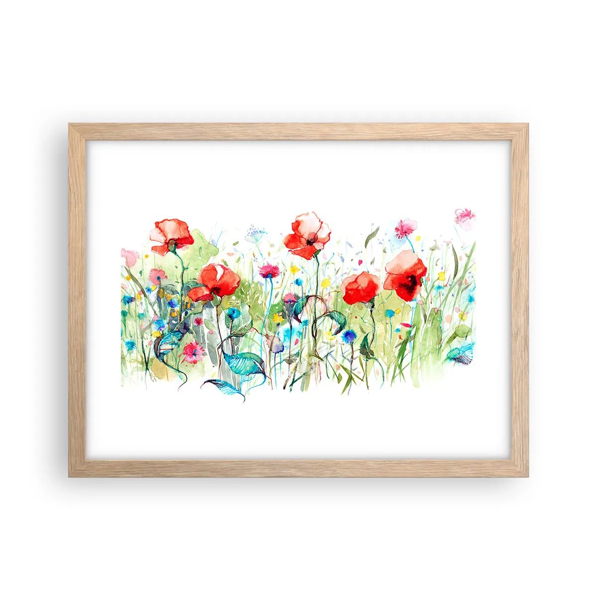 Plakat w ramie jasny dąb - Kwitnąca majem łąka - 40x30 cm