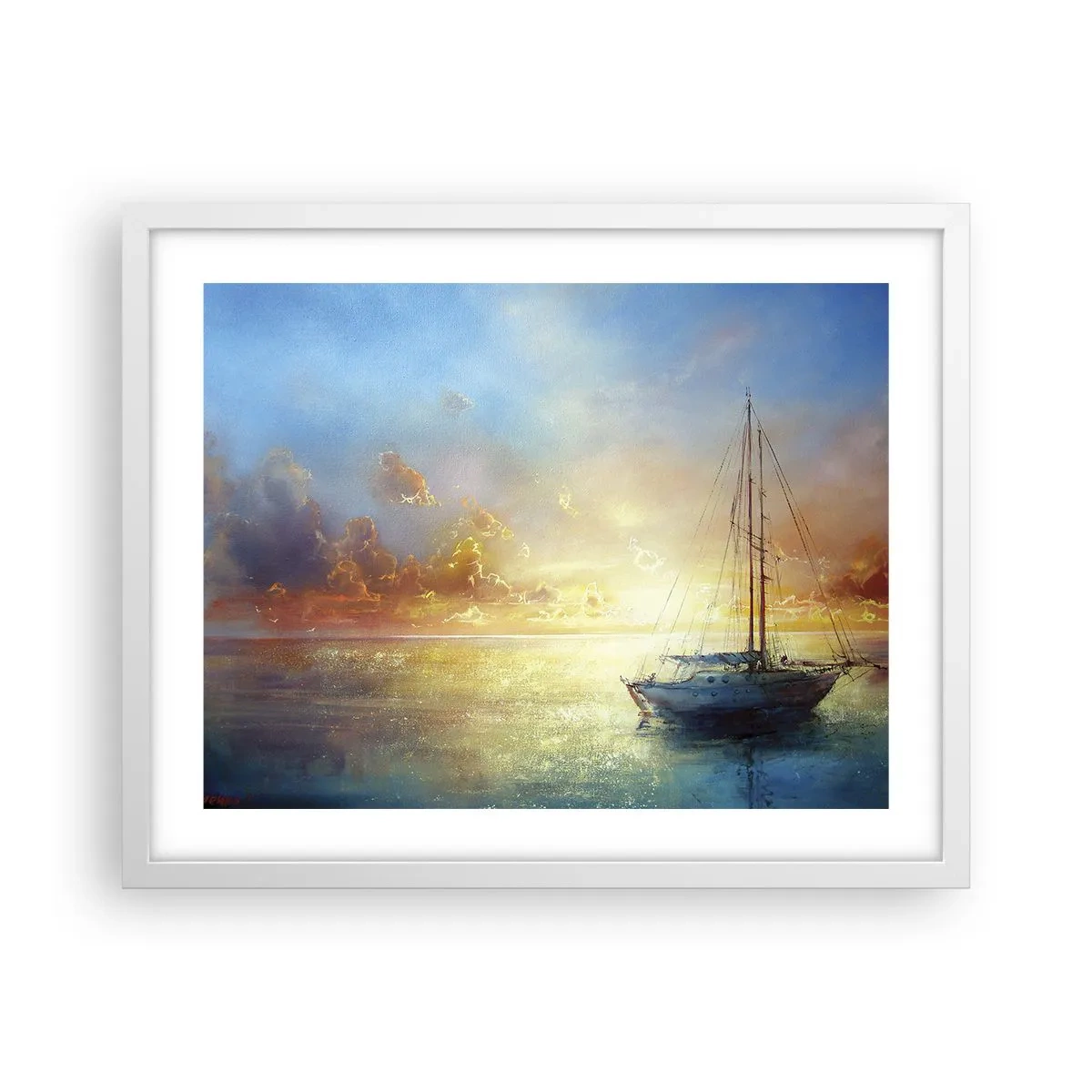 Plakat w białej ramie - W złotej zatoce - 50x40 cm