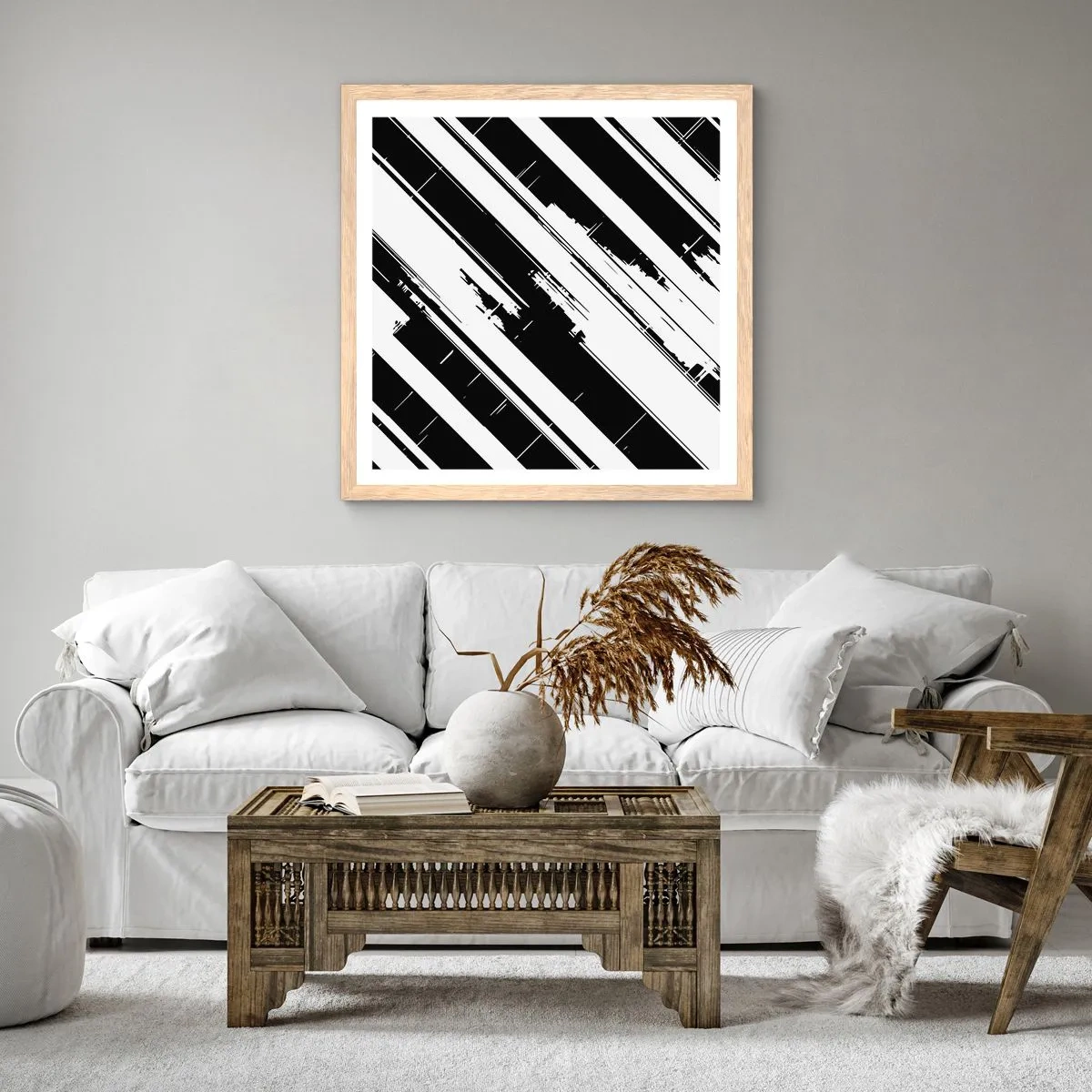 Plakat w ramie jasny dąb - Kompozycja intensywna i dynamiczna - 60x60 cm