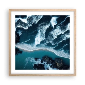 Plakat w ramie jasny dąb - Otulone falami - 50x50 cm