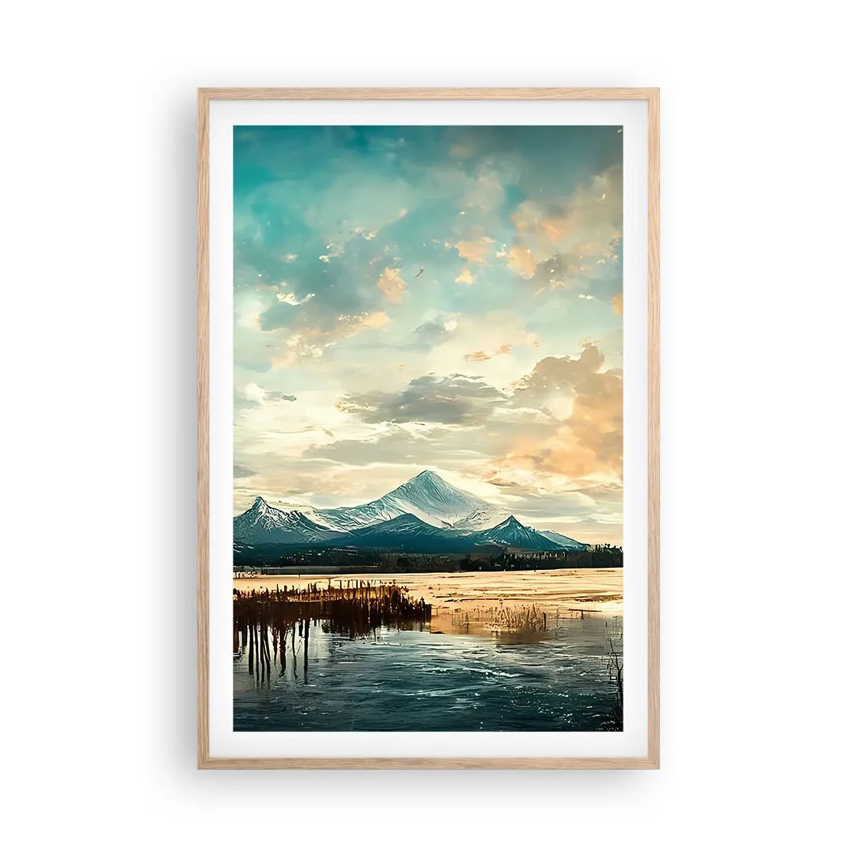 Plakat w ramie jasny dąb - Pod opieką nieba - 61x91 cm