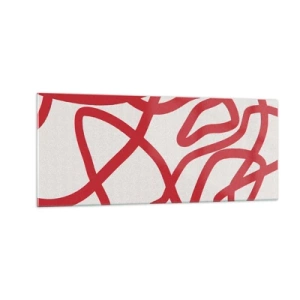 Obraz na szkle - Czerwono na białym - 100x40 cm