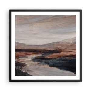 Plakat w czarnej ramie -  Spokojna dolina - 60x60 cm