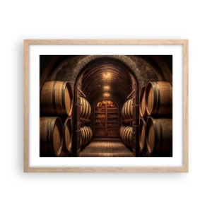 Plakat w ramie jasny dąb - Klimatyczna piwnica - 50x40 cm