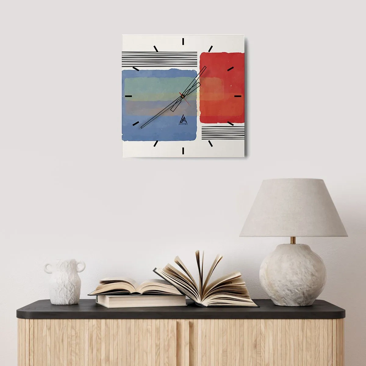 Zegar ścienny - Duch i litera geometrii - 40x40 cm