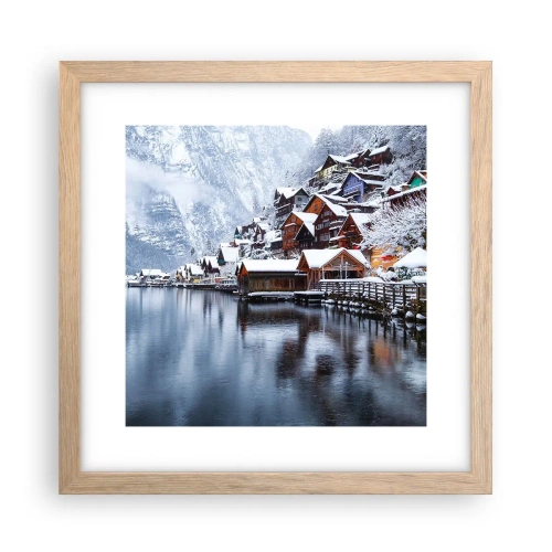 Plakat w ramie jasny dąb - W zimowej dekoracji - 30x30 cm