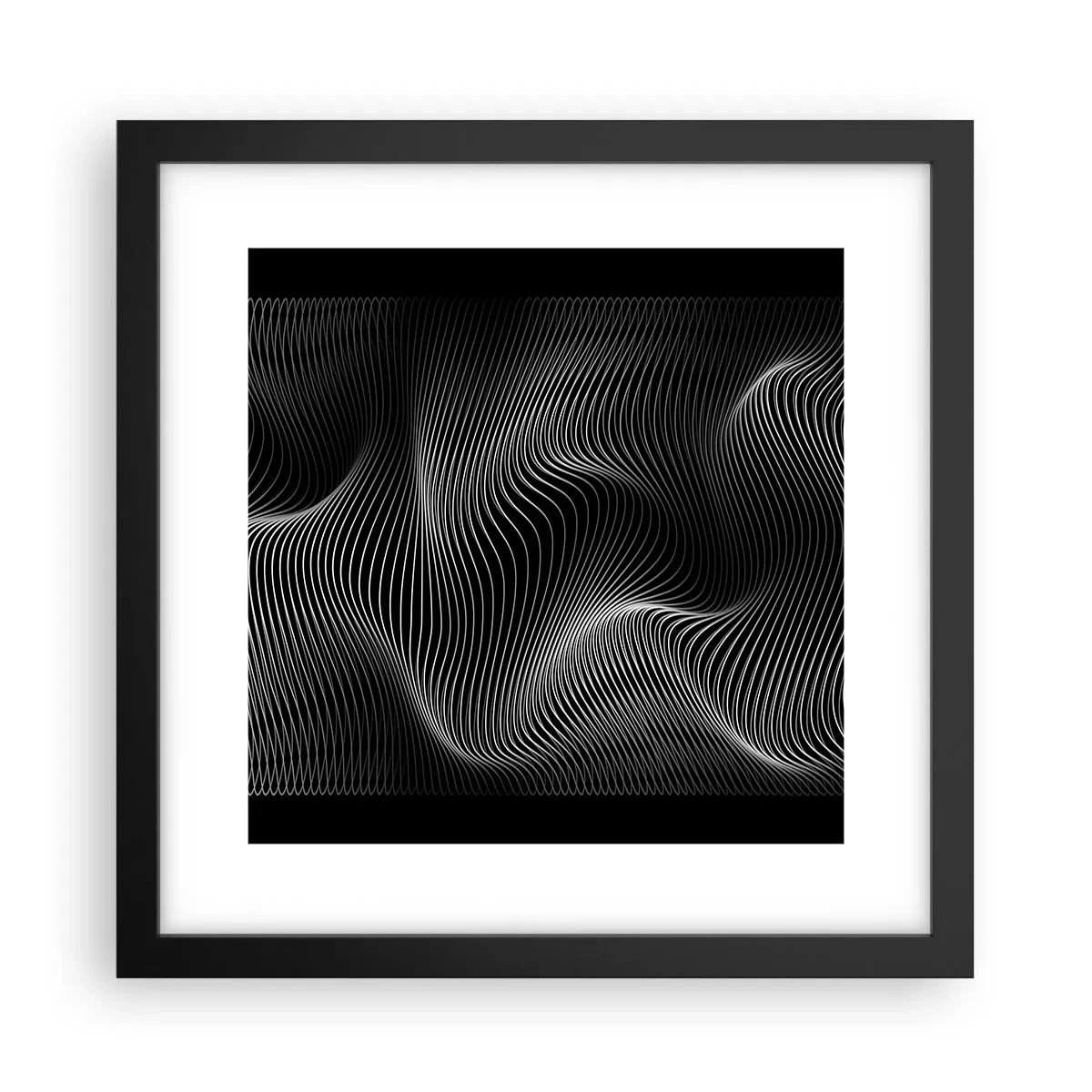 Plakat w czarnej ramie - Taniec światła w przestrzeni - 30x30 cm