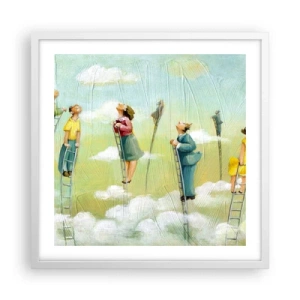 Plakat w białej ramie - Za swoim marzeniem - 50x50 cm