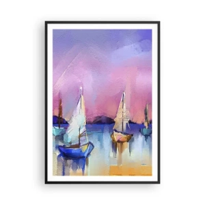 Plakat w czarnej ramie - Kierunek: szerokie wody - 70x100 cm