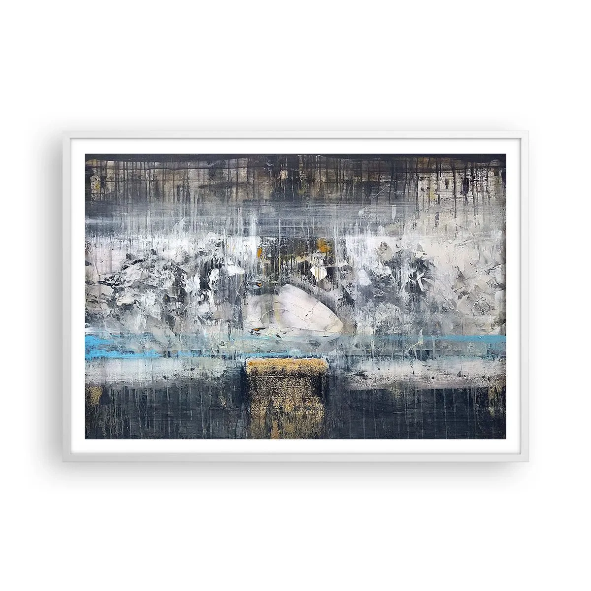 Plakat w białej ramie - Jak po lodzie, jak po grudzie - 100x70 cm
