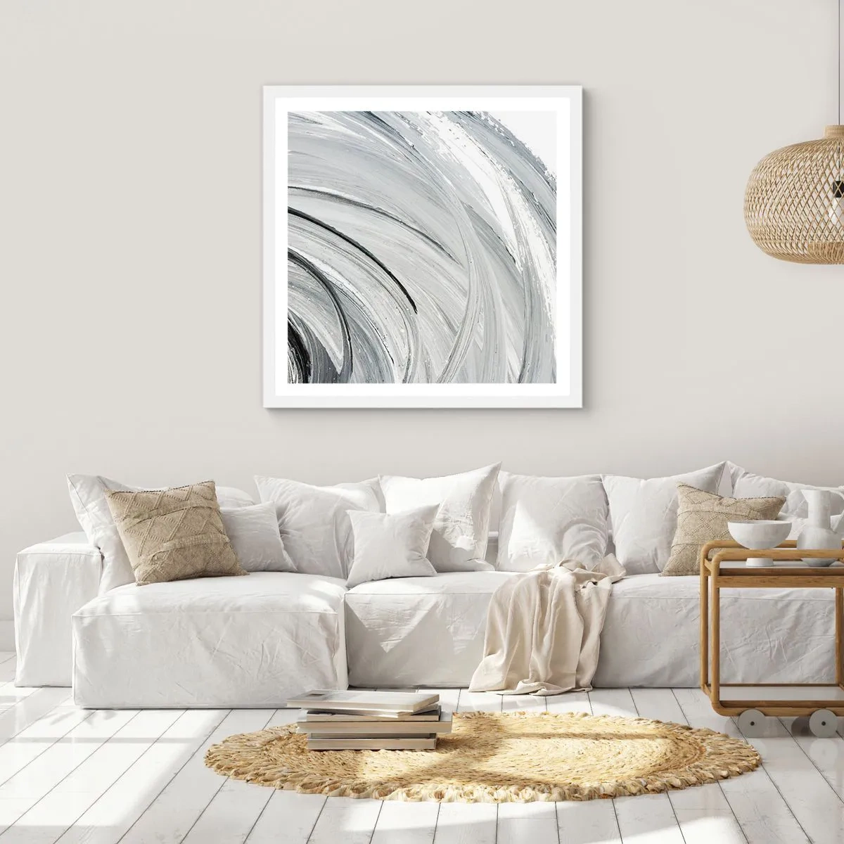 Plakat w białej ramie - Kompozycja orbitalna - 60x60 cm