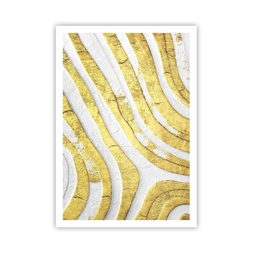 Plakat - Kompozycja w bieli i złocie - 70x100 cm