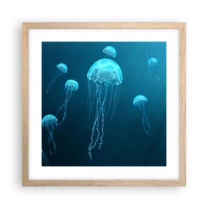 Plakat w ramie jasny dąb - Oceaniczny taniec - 40x40 cm