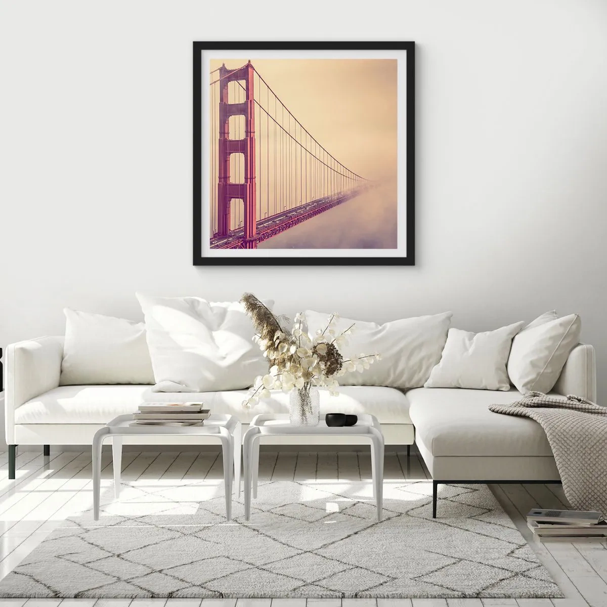 Plakat w czarnej ramie - Między niebem a ziemią - 40x40 cm