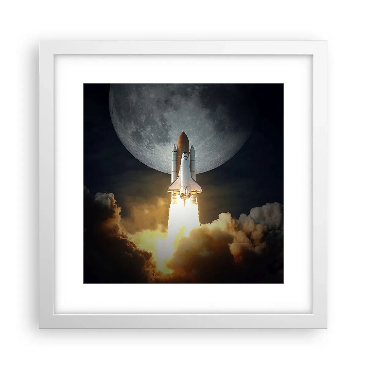 Plakat w białej ramie - Początek nieziemskiej przygody - 30x30 cm