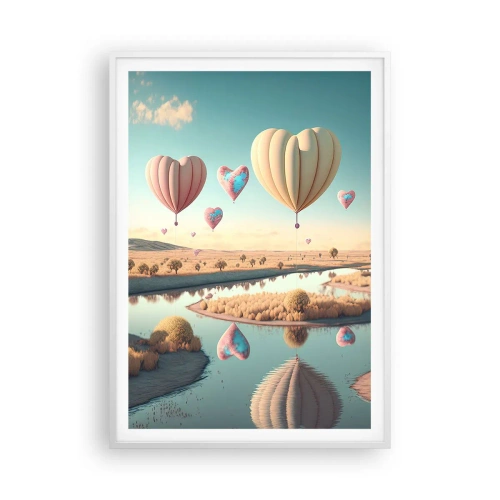 Plakat w białej ramie - Miłość pozwala wznieść się - 70x100 cm