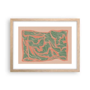 Plakat w ramie jasny dąb - Zmagania koralu i zieleni - 40x30 cm