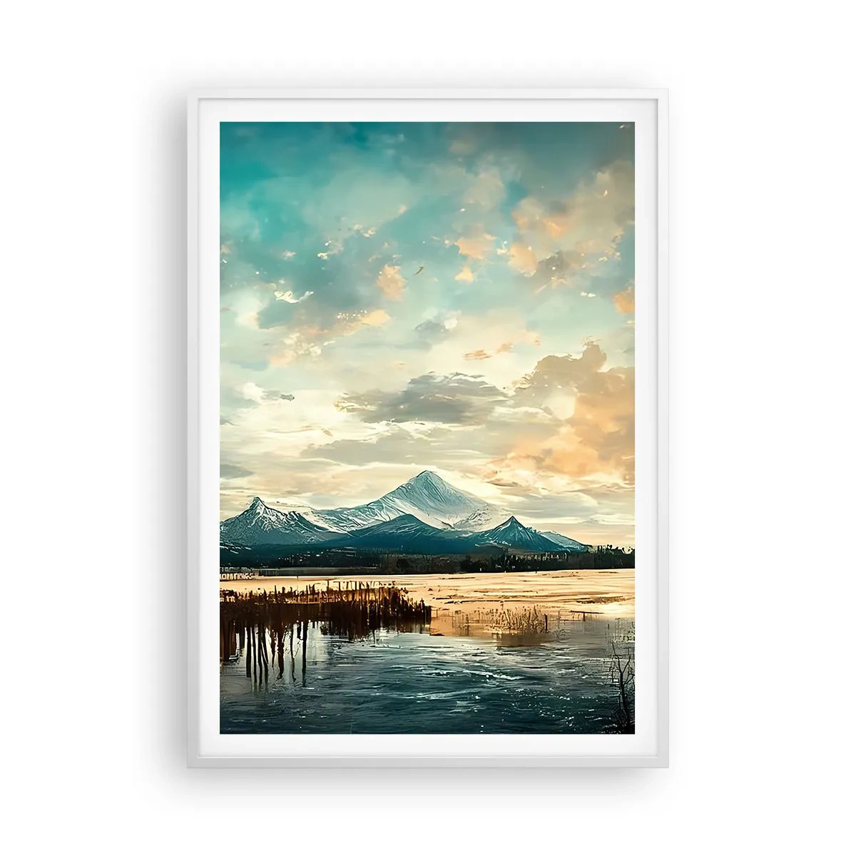 Plakat w białej ramie - Pod opieką nieba - 70x100 cm