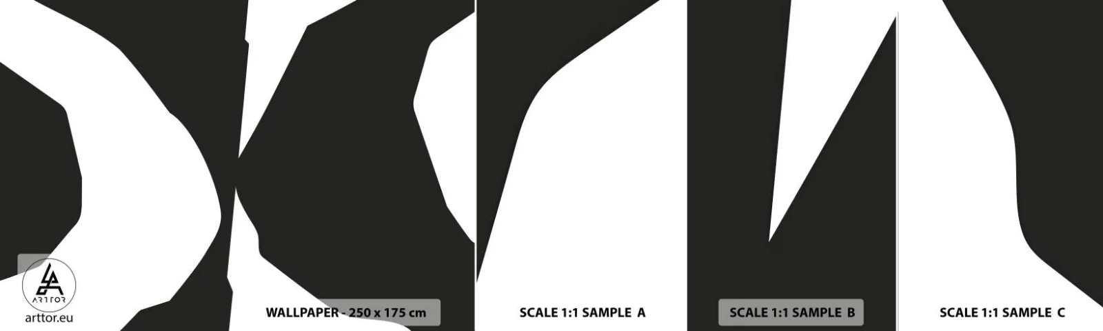 Fototapeta Próbka Standard Eco - Pozytyw -negatyw - Czarno-Biały, Abstrakcja, Sztuka - 100x30 cm