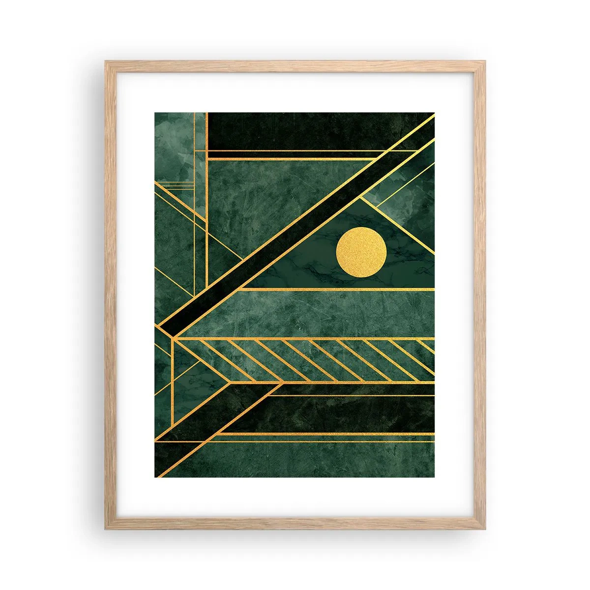 Plakat w ramie jasny dąb - Dynamika złota i lazuru - 40x50 cm