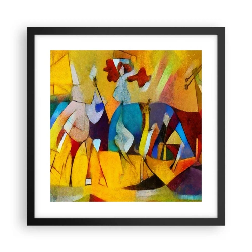 Plakat w czarnej ramie - Słońce - życie - radość - 40x40 cm