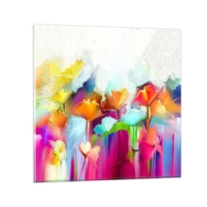 Obraz na szkle - Tęcza zakwitła - 50x50 cm