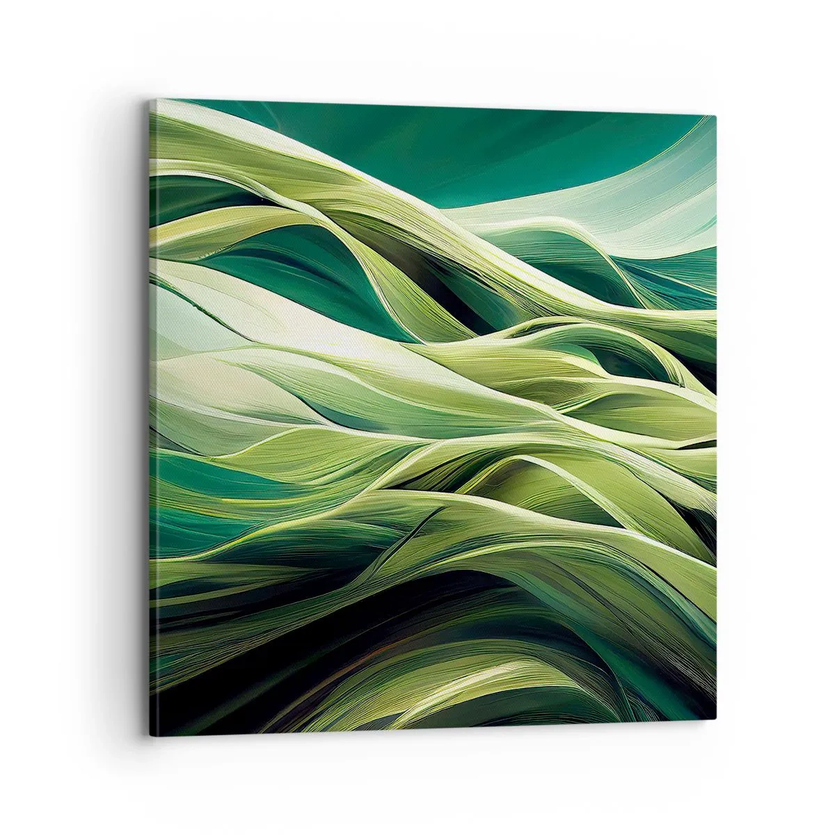 Obraz na płótnie - Abstrakcyjna gra w zielone - 70x70 cm