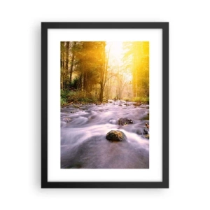 Plakat w czarnej ramie - Malachit w srebrno-złotej oprawie - 30x40 cm