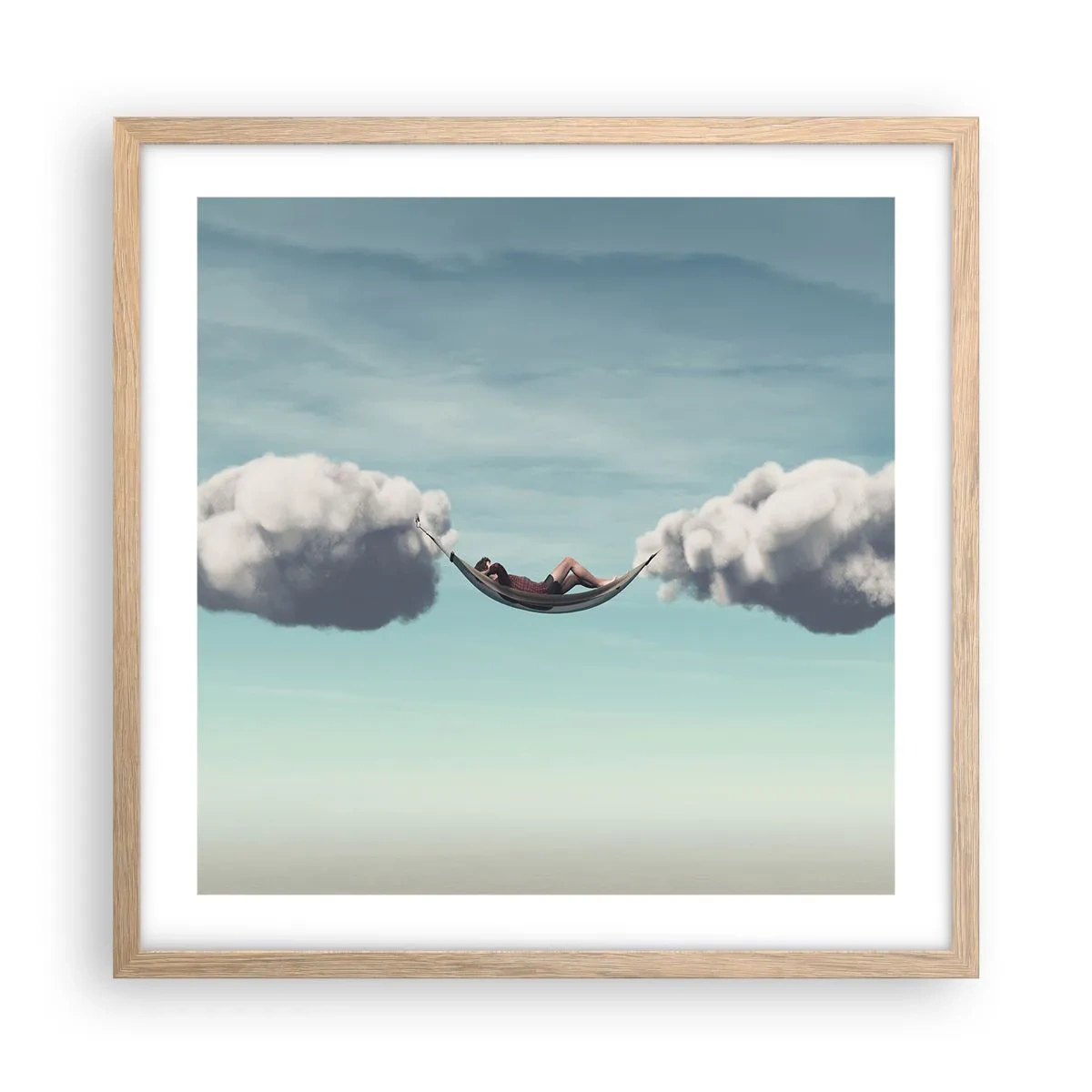 Plakat w ramie jasny dąb - Błogość chwili - 50x50 cm